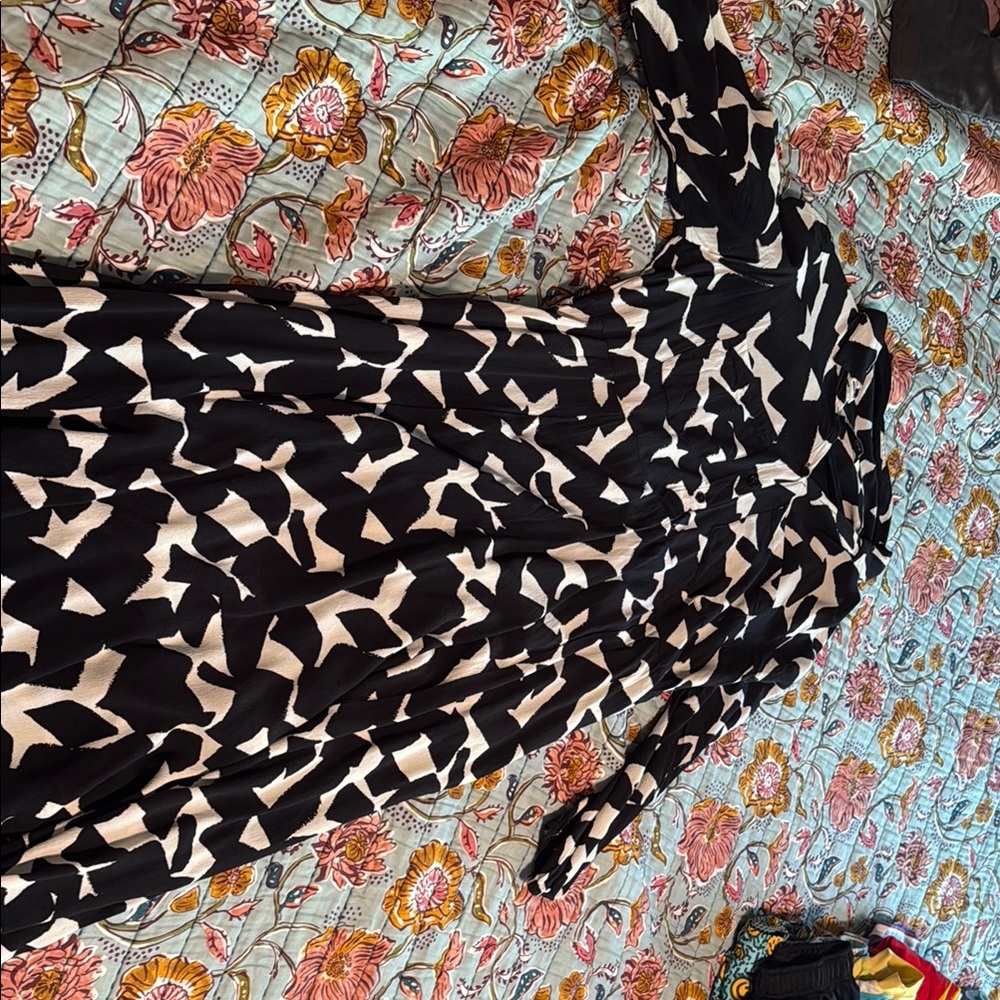 Zara Black and White Shirt Dress  Casual